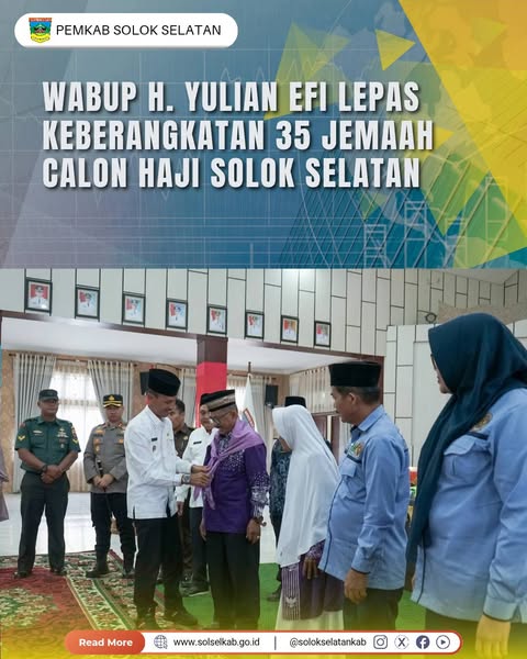 Wabup H. Yulian Efi Lepas Keberangkatan 35 Jemaah Calon Haji Solok Selatan