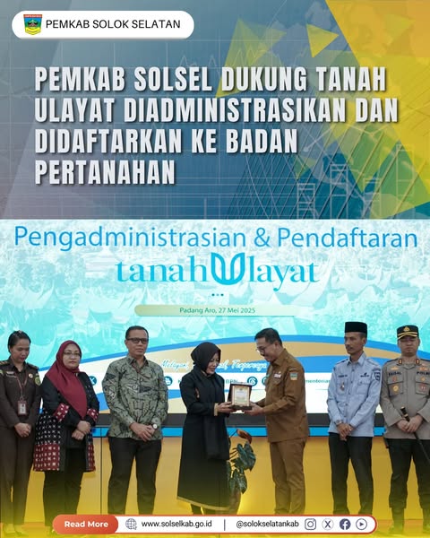 Pemkab Solsel Dukung Tanah Ulayat Diadministrasikan dan Didaftarkan ke Badan Pertanahan