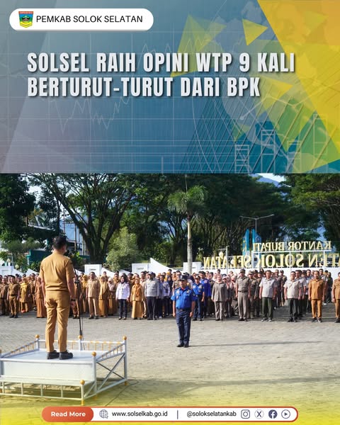 Solsel Raih Opini WTP 9 Kali Berturut-Turut dari BPK