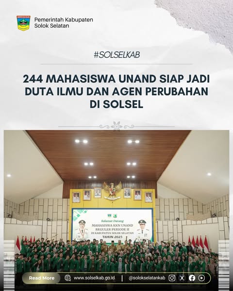244 Mahasiswa Unand Siap Jadi Duta Ilmu dan Agen Perubahan di Solsel