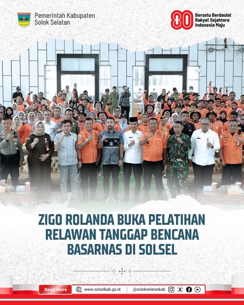 Zigo Rolanda Buka Pelatihan Relawan Tanggap Bencana BASARNAS di Solsel