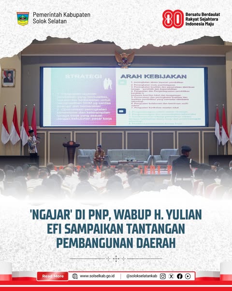 'Ngajar' di PNP, Wabup H. Yulian Efi Sampaikan Tantangan Pembangunan Daerah
