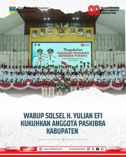 Wabup Solsel H. Yulian Efi Kukuhkan Anggota Paskibra Kabupaten
