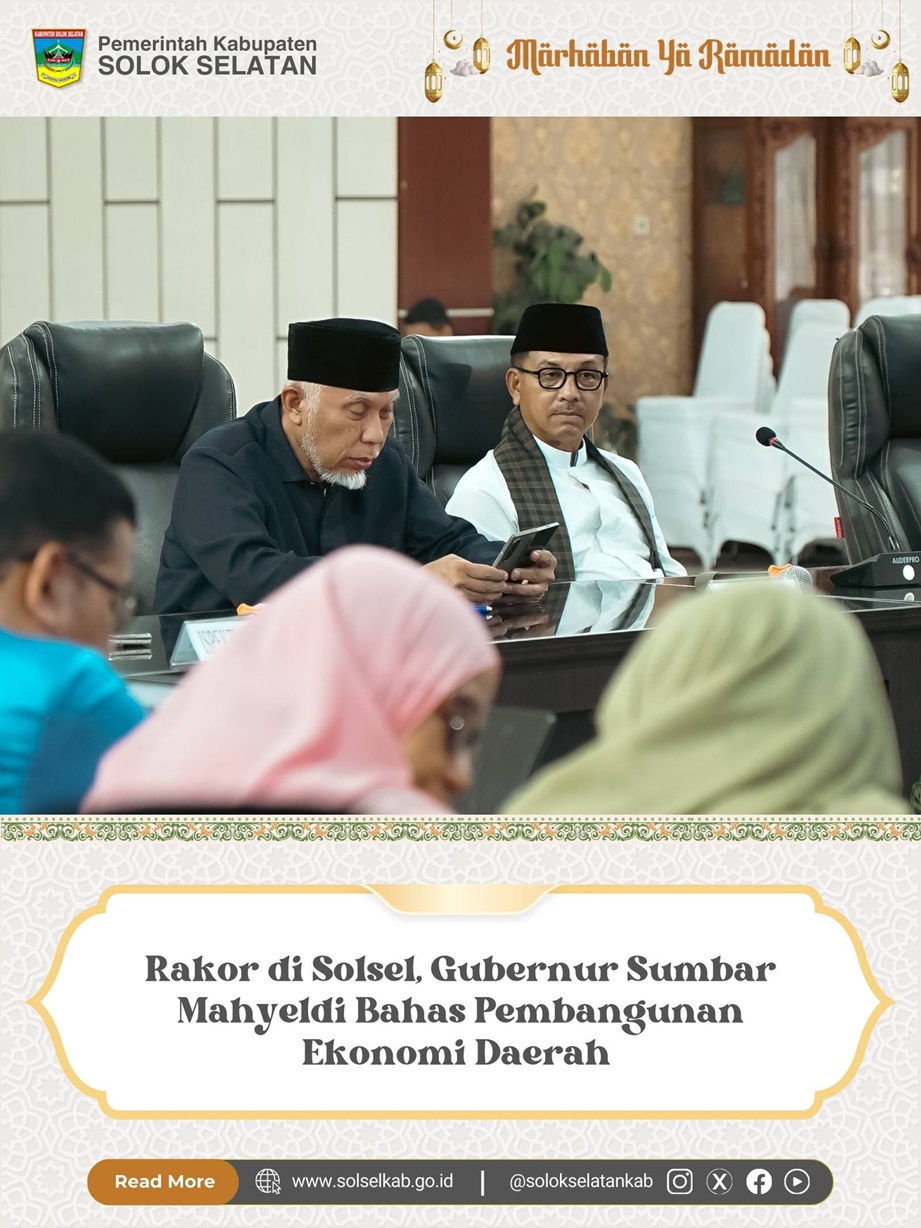 Rakor di Solsel, Gubernur Sumbar Mahyeldi Bahas Pembangunan Ekonomi Daerah