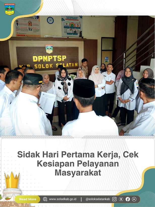 Sidak Hari Pertama Kerja, Cek Kesiapan Pelayanan Masyarakat
