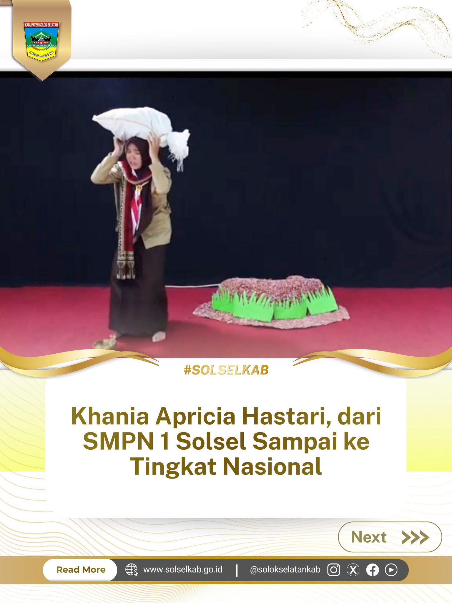 Khania Apricia Hastari, dari SMPN 1 Solsel Sampai ke Tingkat Nasional