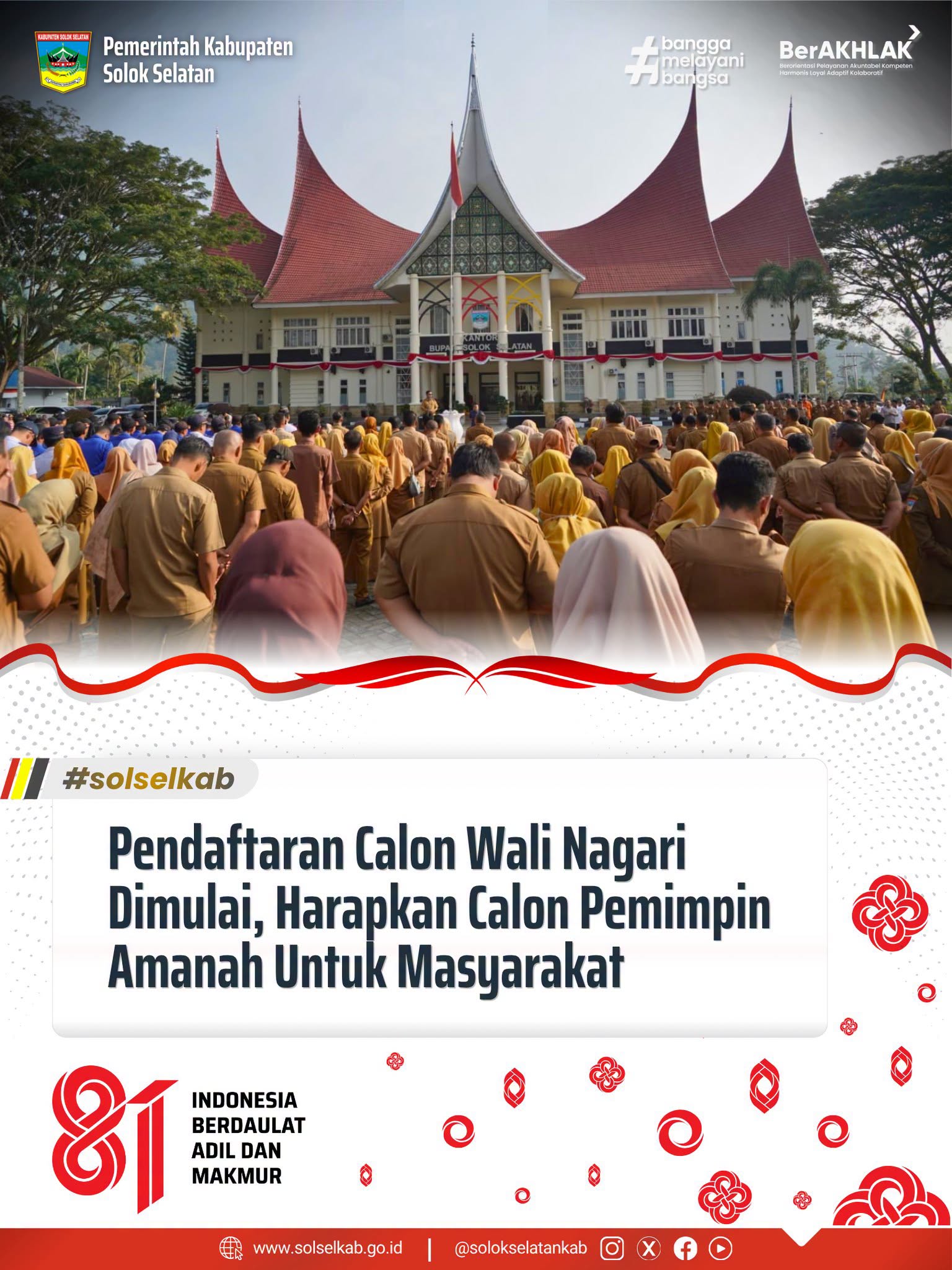 Pendaftaran Calon Wali Nagari Dimulai, Harapkan Calon Pemimpin Amanah Untuk Masyarakat